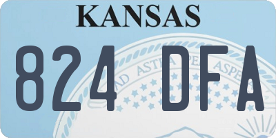 KS license plate 824DFA