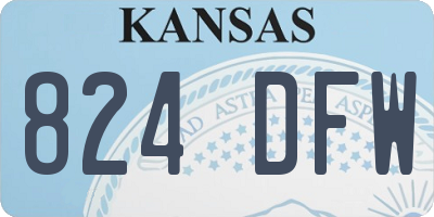 KS license plate 824DFW
