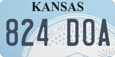KS license plate 824DOA