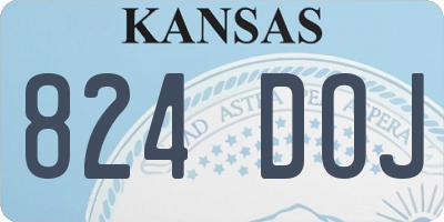 KS license plate 824DOJ