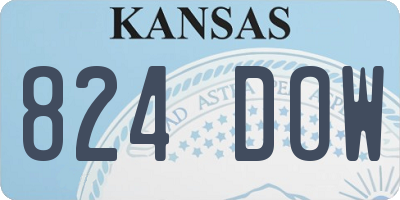 KS license plate 824DOW