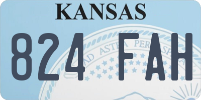 KS license plate 824FAH