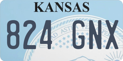 KS license plate 824GNX
