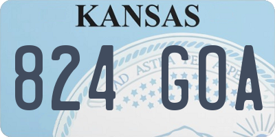 KS license plate 824GOA