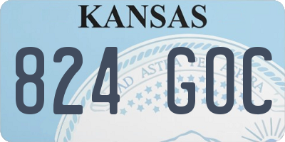 KS license plate 824GOC