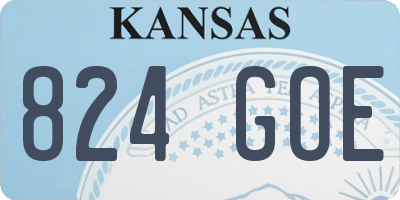 KS license plate 824GOE