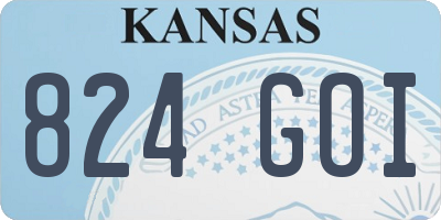 KS license plate 824GOI