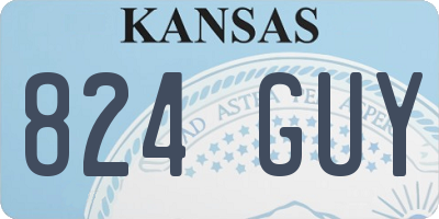 KS license plate 824GUY