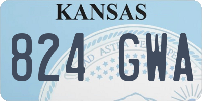 KS license plate 824GWA