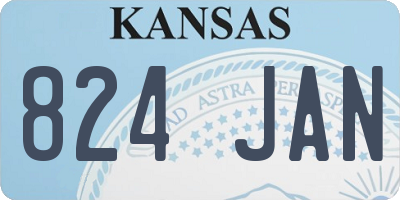 KS license plate 824JAN