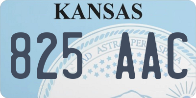 KS license plate 825AAC