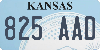 KS license plate 825AAD