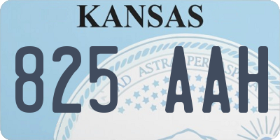 KS license plate 825AAH