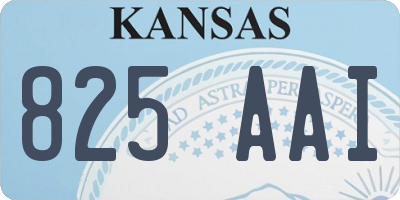 KS license plate 825AAI