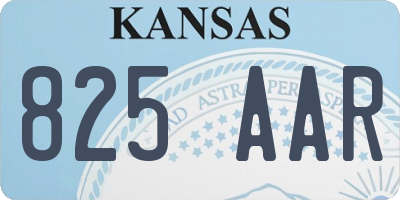 KS license plate 825AAR