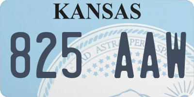 KS license plate 825AAW