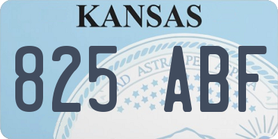 KS license plate 825ABF