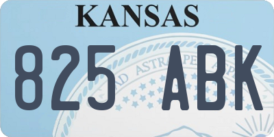KS license plate 825ABK