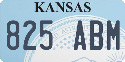 KS license plate 825ABM