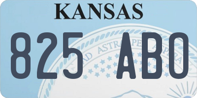 KS license plate 825ABO