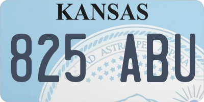 KS license plate 825ABU