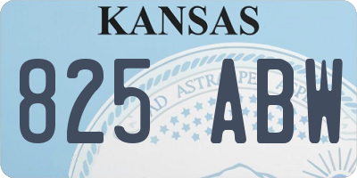 KS license plate 825ABW