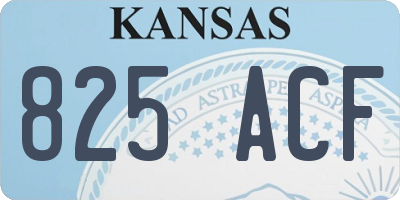 KS license plate 825ACF