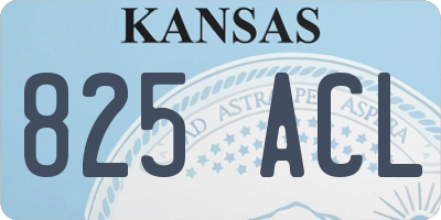 KS license plate 825ACL