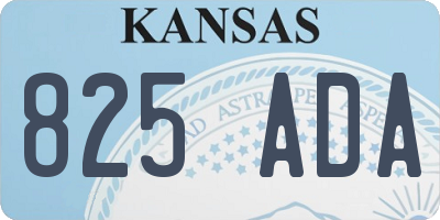 KS license plate 825ADA