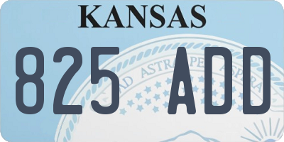 KS license plate 825ADD