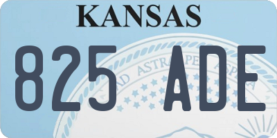 KS license plate 825ADE