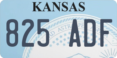 KS license plate 825ADF