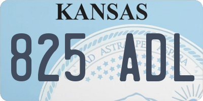 KS license plate 825ADL