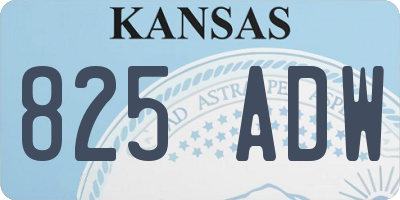 KS license plate 825ADW