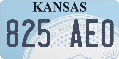 KS license plate 825AEO