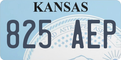 KS license plate 825AEP