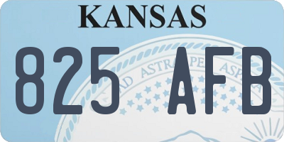 KS license plate 825AFB