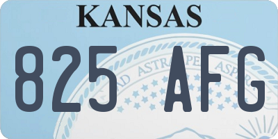 KS license plate 825AFG