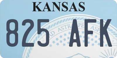 KS license plate 825AFK