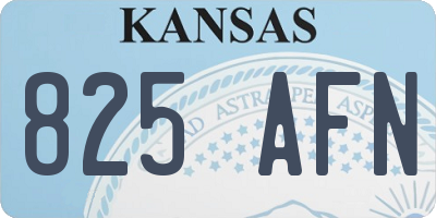 KS license plate 825AFN