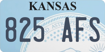 KS license plate 825AFS