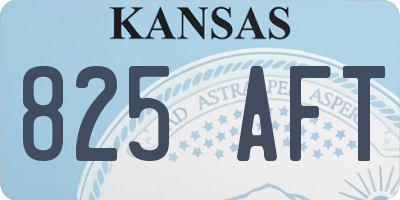 KS license plate 825AFT