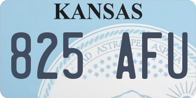KS license plate 825AFU