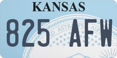 KS license plate 825AFW