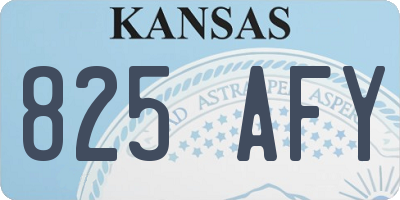 KS license plate 825AFY