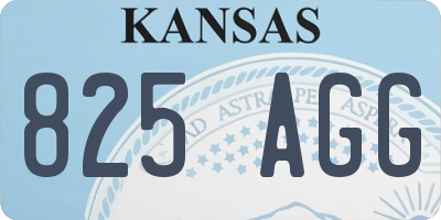 KS license plate 825AGG