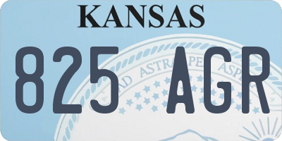 KS license plate 825AGR