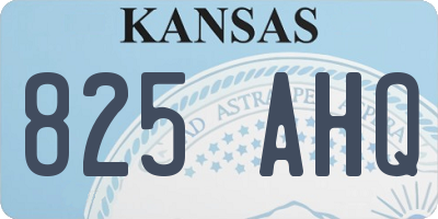 KS license plate 825AHQ