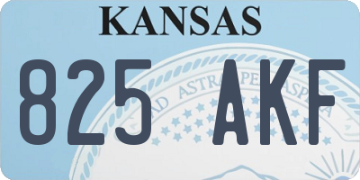 KS license plate 825AKF