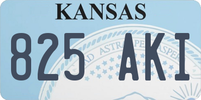 KS license plate 825AKI
